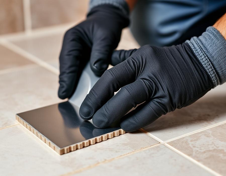 Craftsman installing tile